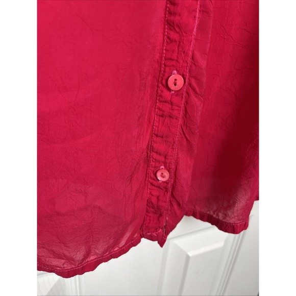Johnny Was Hot Pink Floral Embroidered Button Up Blouse‎ Women's Size M - Picture 10 of 12